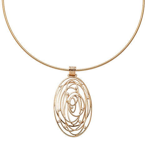 Anhänger oval 585 Gold Rotgold 12 Diamanten Brillanten 0 14ct. Rotgoldanhänger