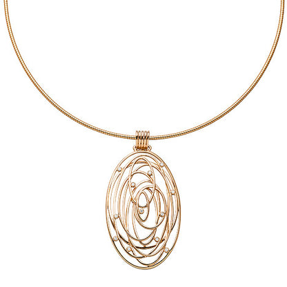 Anhänger oval 585 Gold Rotgold 12 Diamanten Brillanten 0 14ct. Rotgoldanhänger