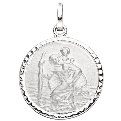 Anhänger Schutzpatron Christopherus 925 Sterling Silber mit Kette 42 cm