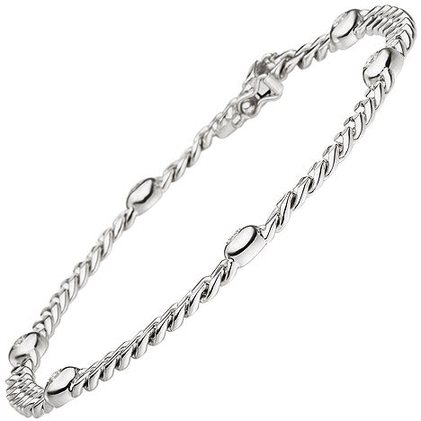 Armband 585 Gold Weißgold 6 Diamanten Brillanten 0 30ct. 19 cm Weißgoldarmband