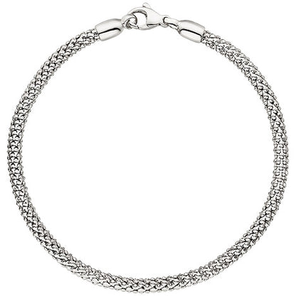 Armband 750 Gold Weißgold 20 cm Weißgoldarmband Popcorn-Armband