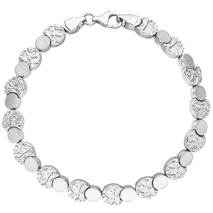 Armband 925 Sterling Silber gehämmert 19 cm Silberarmband