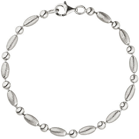 Armband 925 Sterling Silber teil matt 19 cm Silberarmband