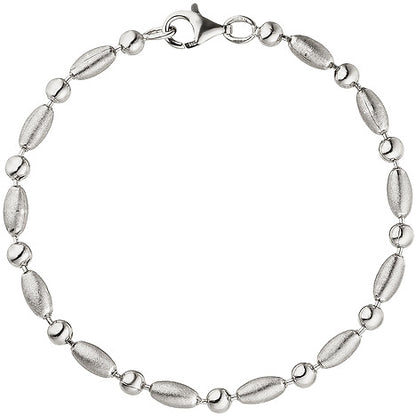 Armband 925 Sterling Silber teil matt 19 cm Silberarmband