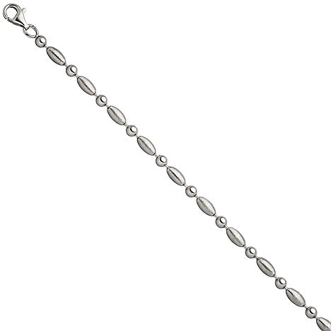 Armband 925 Sterling Silber teil matt 19 cm Silberarmband