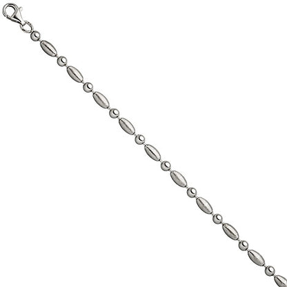 Armband 925 Sterling Silber teil matt 19 cm Silberarmband