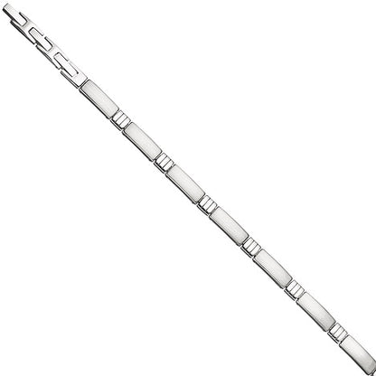 Armband aus Edelstahl teil matt 21 cm mit Klappverschluss
