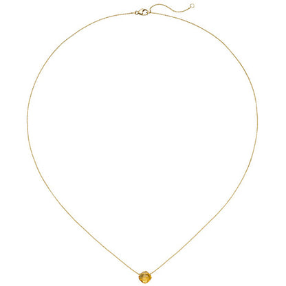 Collier 750 Gold Gelbgold 1 Citrin orange 45 cm