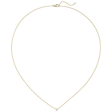 Collier 750 Gold Gelbgold 1 Diamant Brillant 45 cm