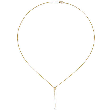 Collier 750 Gold Gelbgold 1 Diamant Brillant 45 cm