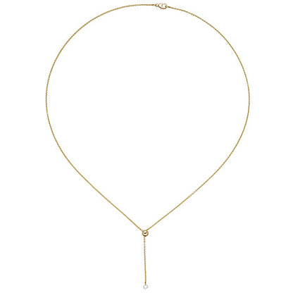 Collier 750 Gold Gelbgold 1 Diamant Brillant 45 cm