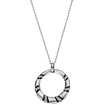 Collier 925 Sterling Silber 18 Zirkonia 45 cm Silberkette Karabiner