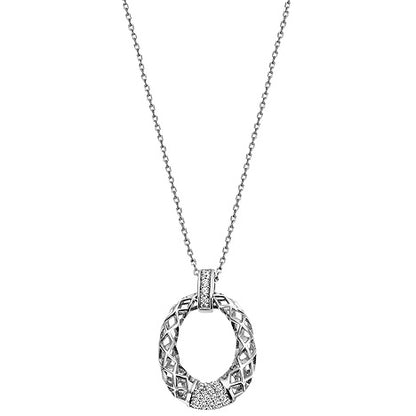 Collier 925 Sterling Silber 24 Zirkonia 45 cm Silberkette Karabiner