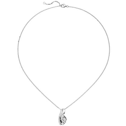 Collier 925 Sterling Silber 36 Zirkonia 45 cm Silberkette Karabiner