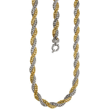Collier Halskette 375 Gold Weißgold Gelbgold bicolor 48 cm Kette Goldkette