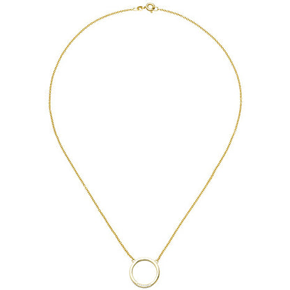Collier Halskette 585 Gold Gelbgold 7 Diamanten Brillanten 44 cm Kette