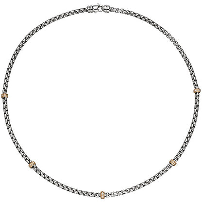 Collier Halskette 585 Gold Weißgold Rotgold bicolor 65 Diamanten 45 cm