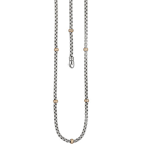 Collier Halskette 585 Gold Weißgold Rotgold bicolor 65 Diamanten 45 cm