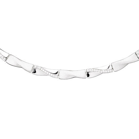 Collier Halskette 925 Silber 154 Zirkonia 45 cm Kette Silberkette