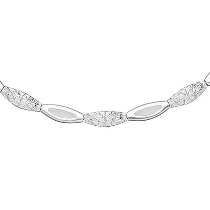 Collier Halskette 925 Sterling Silber gehämmert 45 cm Kette Silberkette