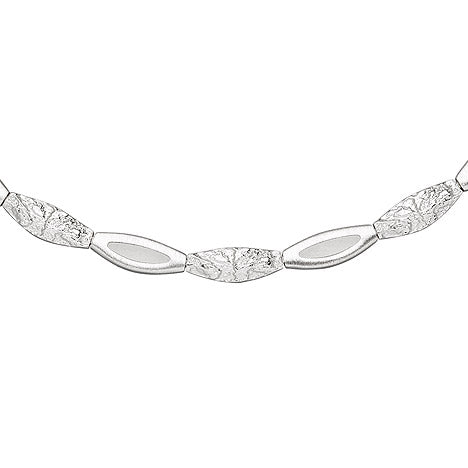 Collier Halskette 925 Sterling Silber gehämmert 45 cm Kette Silberkette