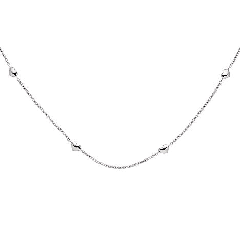 Collier Halskette Herz Herzen 585 Gold Weißgold 45 cm Kette Weißgoldkette