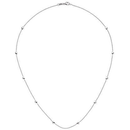 Collier Halskette Herz Herzen 585 Gold Weißgold 45 cm Kette Weißgoldkette