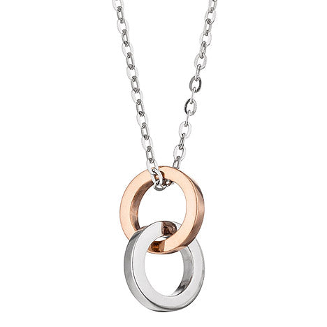 Collier Kette mit Anhänger 375 Gold Weißgold Rotgold bicolor 45 cm Halskette