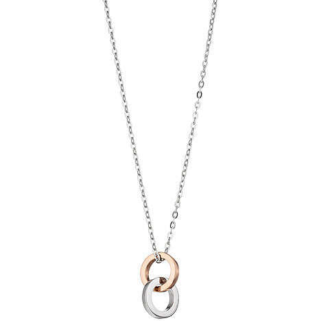 Collier Kette mit Anhänger 375 Gold Weißgold Rotgold bicolor 45 cm Halskette