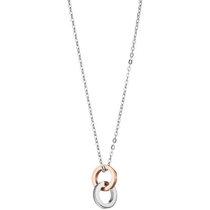 Collier Kette mit Anhänger 375 Gold Weißgold Rotgold bicolor 45 cm Halskette