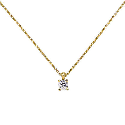 Collier Kette mit Anhänger 585 Gold Gelbgold 1 Diamant Brillant 0 15 ct. 45 cm