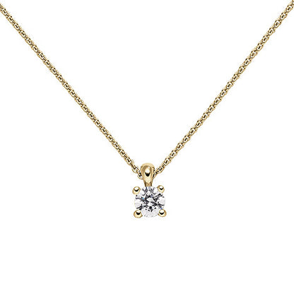 Collier Kette mit Anhänger 585 Gold Gelbgold 1 Diamant Brillant 0 50 ct. 45 cm
