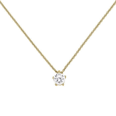 Collier Kette mit Anhänger 585 Gold Gelbgold 1 Diamant Brillant 0 70 ct. 45 cm