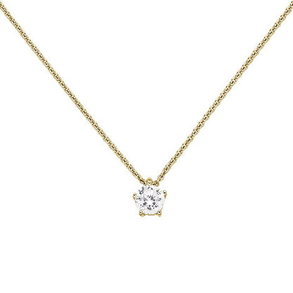 Collier Kette mit Anhänger 585 Gold Gelbgold 1 Diamant Brillant 0 70 ct. 45 cm