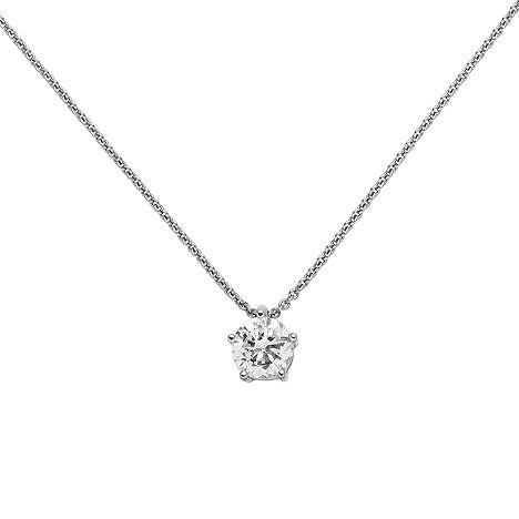 Collier Kette mit Anhänger 585 Gold Weißgold 1 Diamant Brillant 1 0 ct. 45 cm