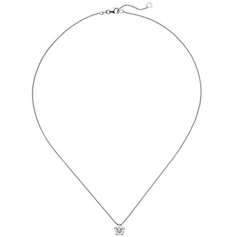 Collier Kette mit Anhänger 585 Gold Weißgold 1 Diamant Brillant 1 0 ct. 45 cm