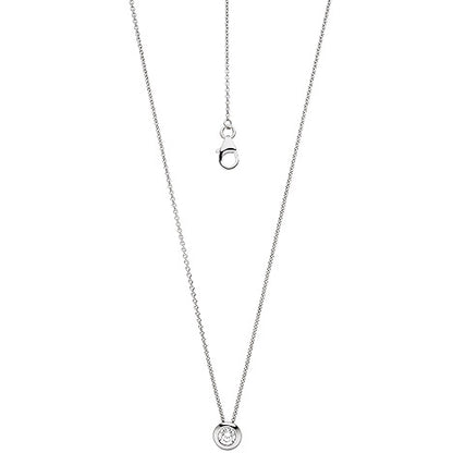 Collier Kette mit Anhänger 585 Gold Weißgold 1 Diamant Brillant 45 cm