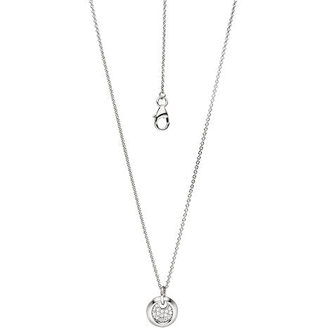 Collier Kette mit Anhänger 585 Gold Weißgold 15 Diamanten Brillanten 43 cm
