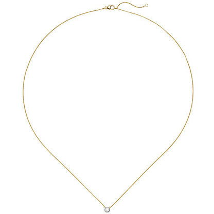 Collier Kette mit Anhänger 750 Gold Gelbgold Weißgold bicolor 1 Diamant Brillant
