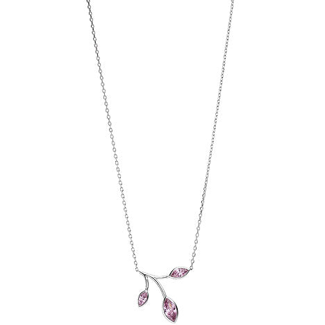 Collana Tamaris TJ-0605-N-45 In Argento 925 Con Placcatura Oro Rosa – Catena Sfere 45 Cm, Ciondolo Con Tre Zirconia Cubica