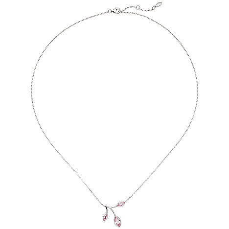 Collier Kette mit Anhänger 925 Sterling Silber 3 Zirkonia rosa 45 cm Kette
