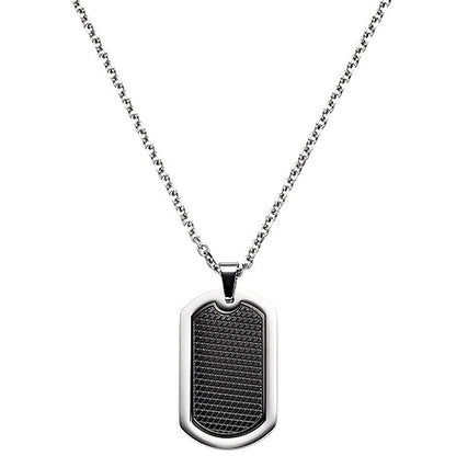 Collier Kette mit Anhänger Edelstahl schwarz beschichtet 55 cm Halskette