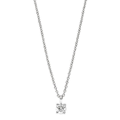 Collier Kette mit Anhänger zart 585 Gold Weißgold 1 Diamant Brillant 45 cm