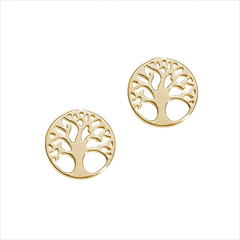 Ohrringe 925 Silber Lebensbaum gold