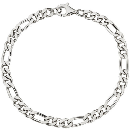 Figaroarmband 925 Sterling Silber diamantiert 21 cm Armband Silberarmband