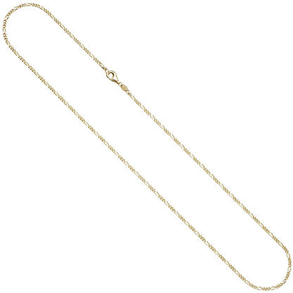 Figarokette 585 Gold Gelbgold diamantiert 1 7 mm 45 cm Kette Halskette Goldkette