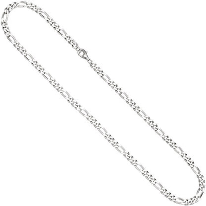 Figarokette 925 Silber diamantiert 50 cm Kette Halskette Silberkette Karabiner