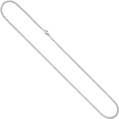 Halskette Kette 2-reihig 585 Gold Weißgold 42 cm Weißgoldkette Karabiner
