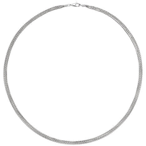 Halskette Popcorn Kette 3-reihig 750 Gold Weißgold 45 cm Goldkette Karabiner