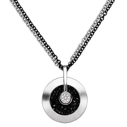 Kette 2-reihig mit Anhänger Edelstahl 8 Zirkonia und SWAROVSKI® ELEMENTS 45 cm